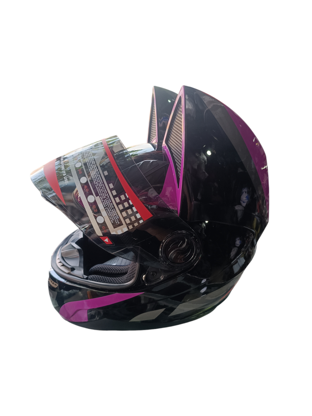 کلاه کاسکت خرگوشی دخترانه | NITRINOS مشکی بنفش