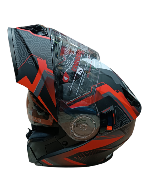 کلاه کاسکت فک متحرک ردلاین قرمز مشکی