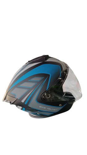 کلاه کاسکت بدون فک آبی QIKE