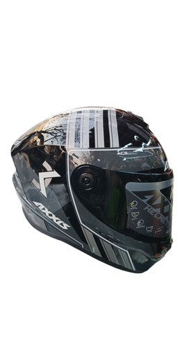 کلاه کاسکت فک ثابت AXXIS اکسیس مشکی طوسی