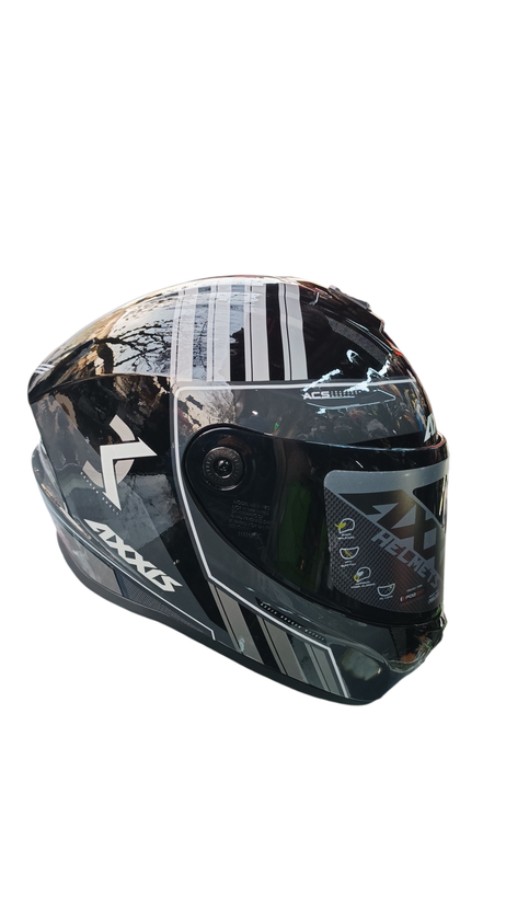 کلاه کاسکت فک ثابت AXXIS اکسیس مشکی طوسی