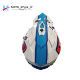 کلاه کاسکت کراسی سفید آبی برند 6D